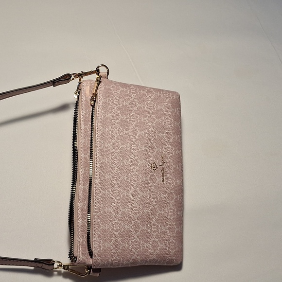 Nanette Lepore Pink Purse Gold Detailing - Picture 1 of 11